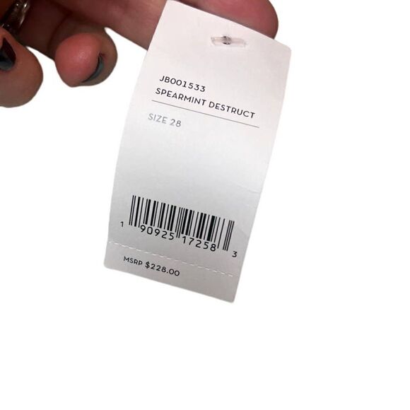 J. Brand Spearmint Destruct Wayne Crop Jeans NWT Sz. 28 - Picture 6 of 11